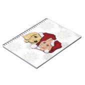Kute kerstlabrador Puppy and Oranje Tabby Notitieboek (Linkerzijde)