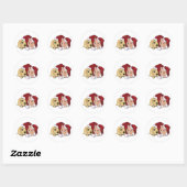Kute kerstlabrador Puppy and Oranje Tabby Ronde Sticker (Vel)