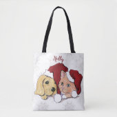 Kute kerstlabrador Puppy and Oranje Tabby Tote Bag (Voorkant)