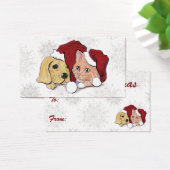 Kute kerstlabrador Puppy and Oranje Tabby Visitekaartje (Bureau)