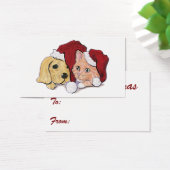 Kute kerstlabrador Puppy and Oranje Tabby Visitekaartjes (Bureau)