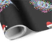 Kute kerstlampjes duif met Pet van Kerstmis - Pi Cadeaupapier (Rol Hoek)