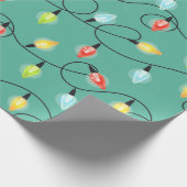Kute kerstlamppatroon cadeaupapier (Hoek)