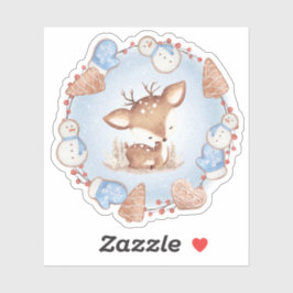 Kute kerstman Deer Vinyl Sticker