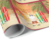 Kute kerstman en surfplanken voor kerstmis cadeaupapier (Rol Hoek)