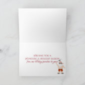 Kute kerstman en surfplanken voor kerstmis feestdagen kaart (Binnen)