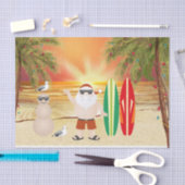 Kute kerstman en surfplanken voor kerstmis tissuepapier (Craft)