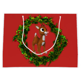 Kute kerstman en Wreath Large Cadeautasje