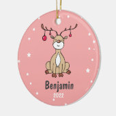 Kute kerstman Kinder persoonlijk Keramisch Ornament (Links)