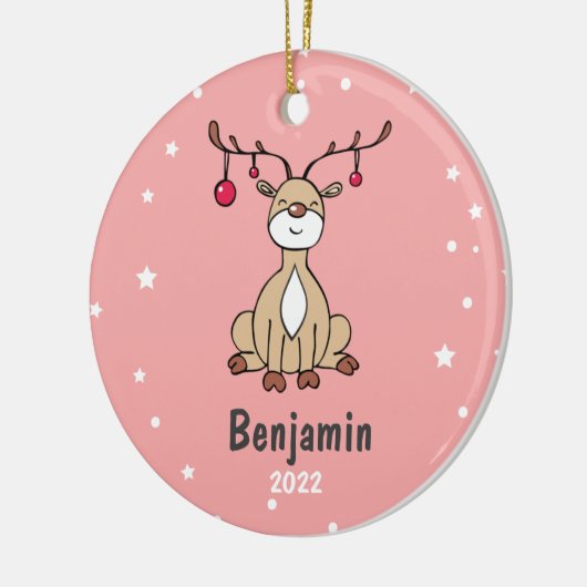 Kute kerstman Kinder persoonlijk Keramisch Ornament (Links)