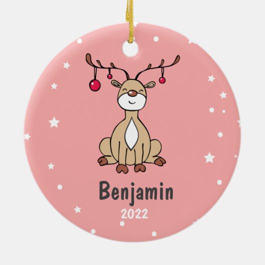 Kute kerstman Kinder persoonlijk Keramisch Ornament (Achterkant)