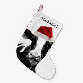 Kute kerstman met persoonlijke naam kleine kerstsok (Voorkant (Hangend))