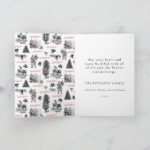 Kute  kerstman met Piano en Kinderen Kaart (Binnen)