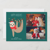 Kute kerstmis 2 Foto Collage Holiday Kaart (Voorkant)