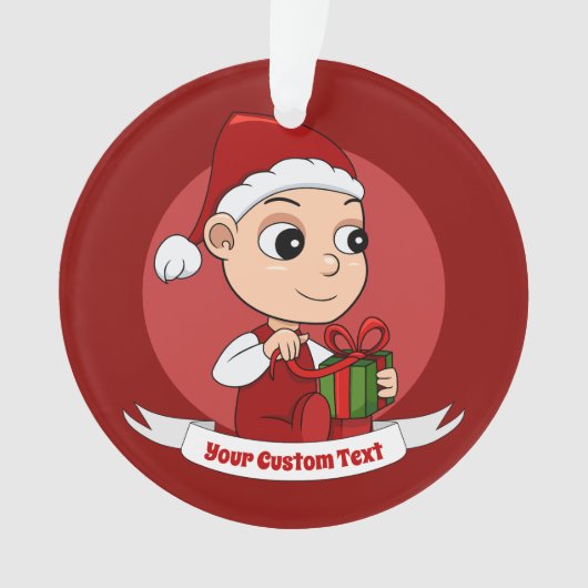Kute Kerstmis baby cartoon Ornament (voorkant)