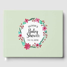 Kute kerstmis Baby shower Flower Wreater Gastenboek
