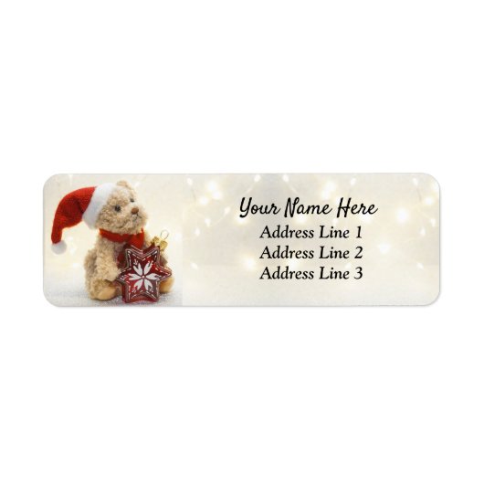 Kute kerstmis Beer Return Address Label (Voorkant)