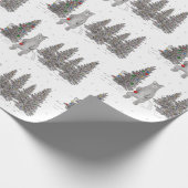 Kute Kerstmis Beer Woodland Wrapping Paper Cadeaupapier (Hoek)