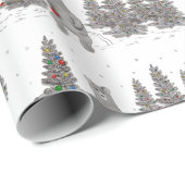 Kute Kerstmis Beer Woodland Wrapping Paper Cadeaupapier (Rol Hoek)