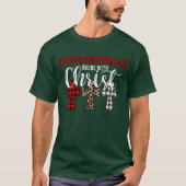 Kute Kerstmis begint met Christelijke Religieuze U T-shirt (Voorkant)