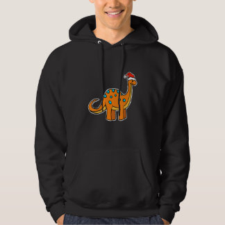 Kute Kerstmis Brachiosaurus Dinosaur met een kerst Hoodie