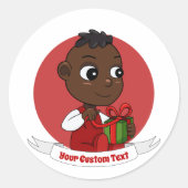 Kute Kerstmis cartoon Klassieke Round Sticker (Voorkant)