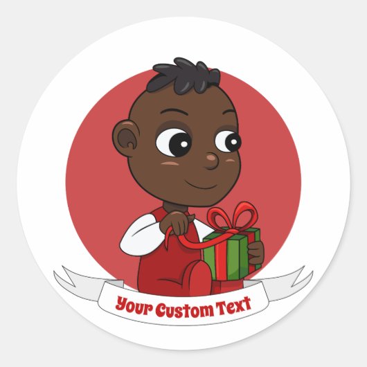 Kute Kerstmis cartoon Klassieke Round Sticker (Voorkant)