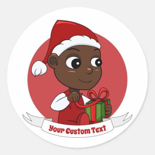 Kute Kerstmis cartoon Klassieke Round Sticker (Voorkant)
