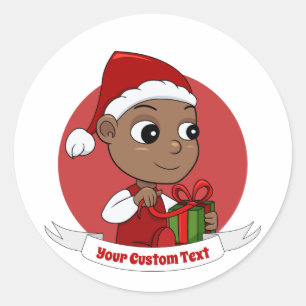 Kute Kerstmis cartoon Klassieke Round Sticker