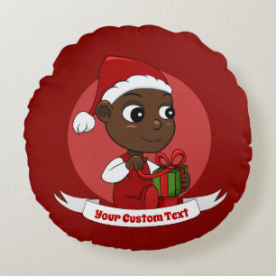 Kute Kerstmis cartoon Round Pillow Rond Kussen