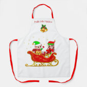 Kute Kerstmis Elf op slee met Cadeaus Schort (Voorkant)