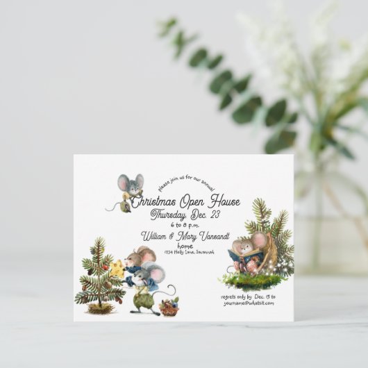 Kute kerstmis-feestdag uitnodiging (Staand voorkant)