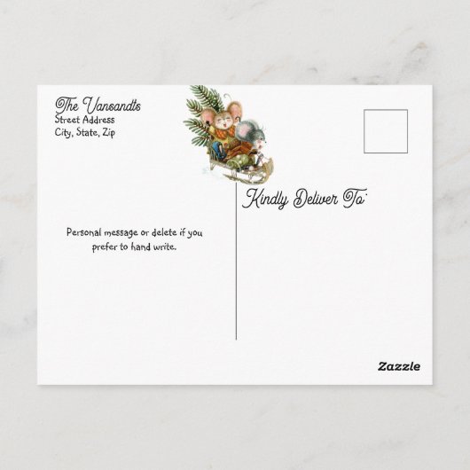 Kute kerstmis-feestdag uitnodiging (Achterkant)