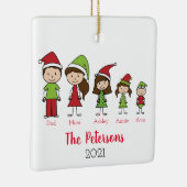 Kute Kerstmis - Gepersonaliseerde Familie Keramisch Ornament (Rechts)
