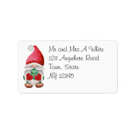 Kute kerstmis Gnome Return Address Label