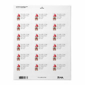 Kute kerstmis Gnome Return Address Label (Full Sheet)