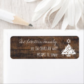 Kute Kerstmis + Hanukkah-boom + krijtgestileerde t Etiket (Insitu)