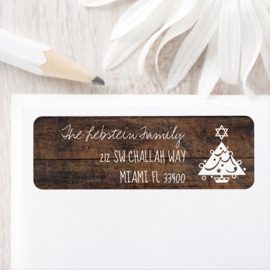 Kute Kerstmis + Hanukkah-boom + krijtgestileerde t Etiket (Insitu)