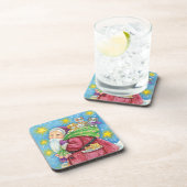 Kute Kerstmis, kerstman met Kittens en Katten! Bier Onderzetter (Rechterzijde)