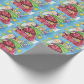 Kute Kerstmis, kerstman met Kittens en Katten! Cadeaupapier (Hoek)