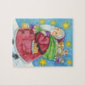 Kute Kerstmis, kerstman met Kittens en Katten! Legpuzzel (Horizontaal)