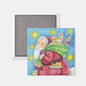 Kute Kerstmis, kerstman met Kittens en Katten! Magneet (Voorkant / Achterkant)