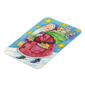 Kute Kerstmis, kerstman met Kittens en Katten! Magneet (Linkerzijde)