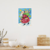 Kute Kerstmis, kerstman met Kittens en Katten! Poster (Keuken)