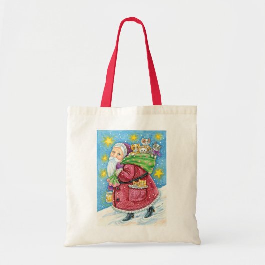 Kute Kerstmis, kerstman met Kittens en Katten! Tote Bag (Voorkant)