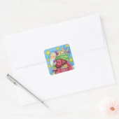 Kute Kerstmis, kerstman met Kittens en Katten! Vierkante Sticker (Envelop)