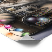 Kute Kerstmis Kitten met camera Poster (Hoek)