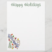 Kute Kerstmis, lampjes en sterren met feestelijke  (Voorkant)