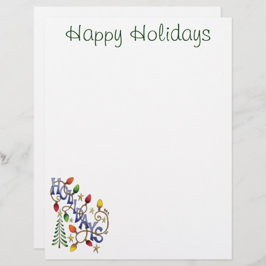 Kute Kerstmis, lampjes en sterren met feestelijke  (Voorkant / Achterkant)