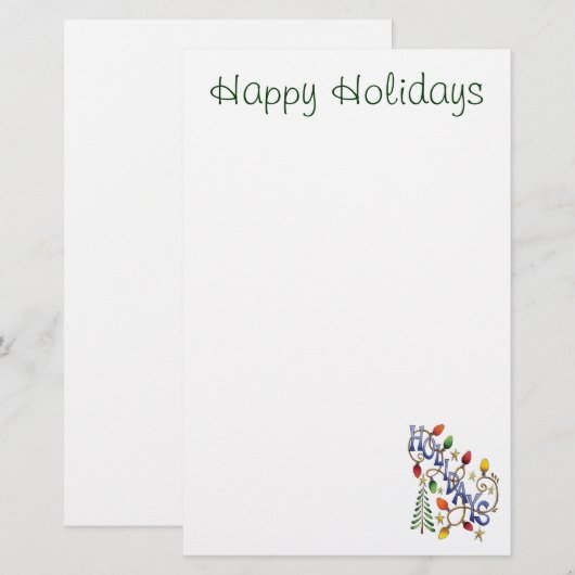 Kute Kerstmis, lampjes en sterren met feestelijke Briefpapier (Voorkant / Achterkant)